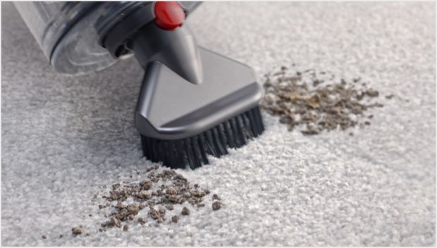 Stubborn dirt brush in use 