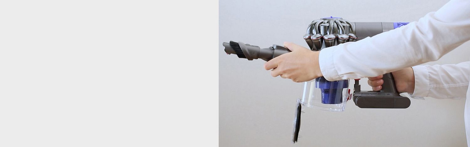  A Dyson V6 vacuum in handheld mode