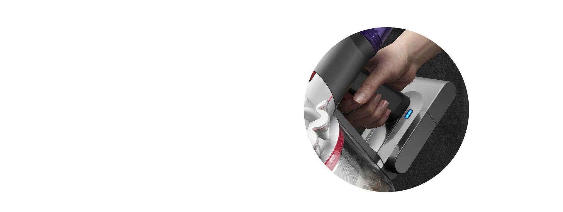 Dyson V8 vacuum's battery indication light