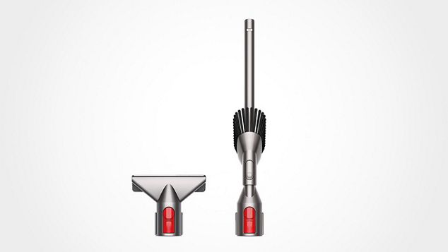 Primeiro plano dos acessórios Dyson.
