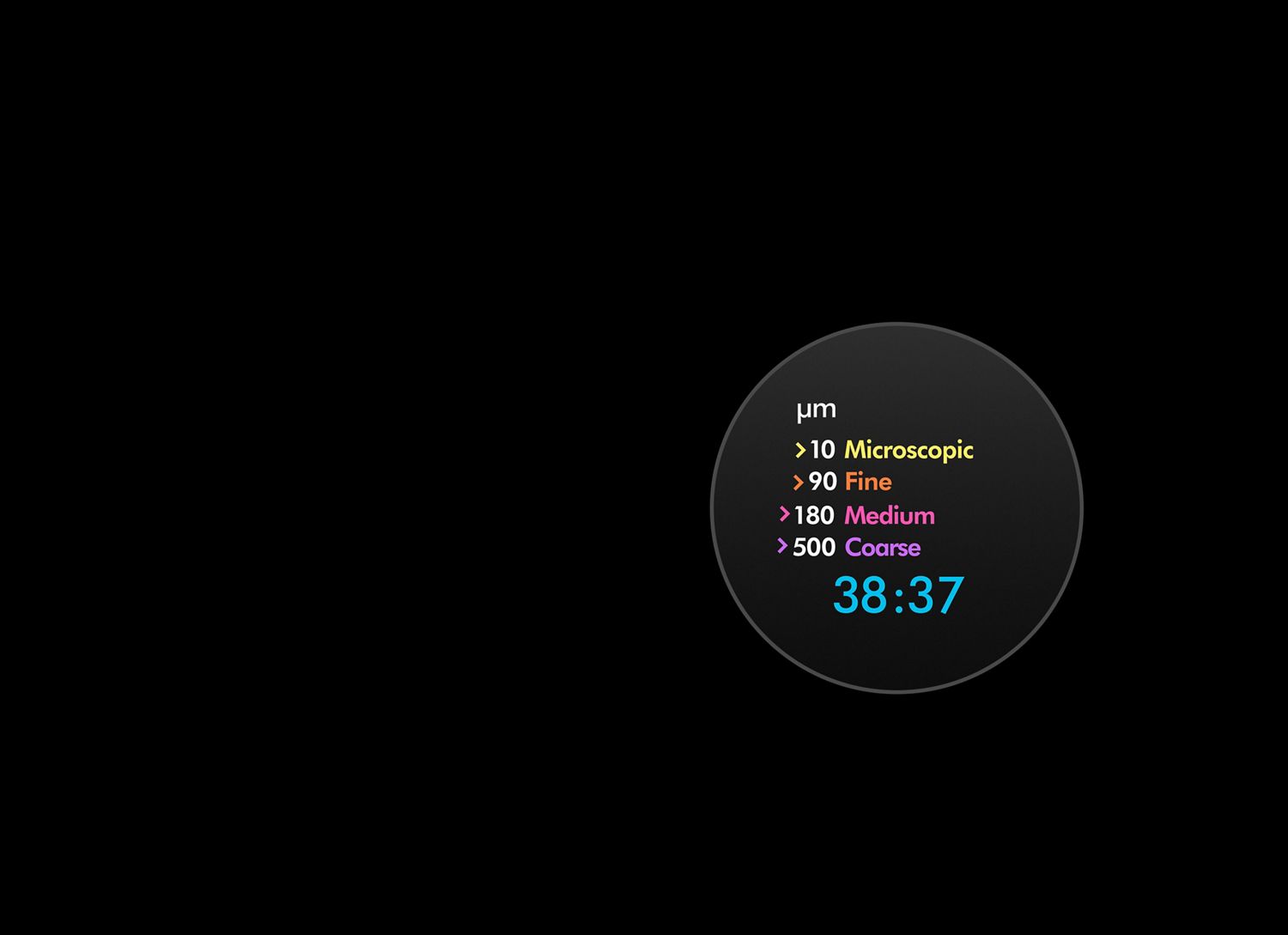 The LCD screen displaying remaining run time.