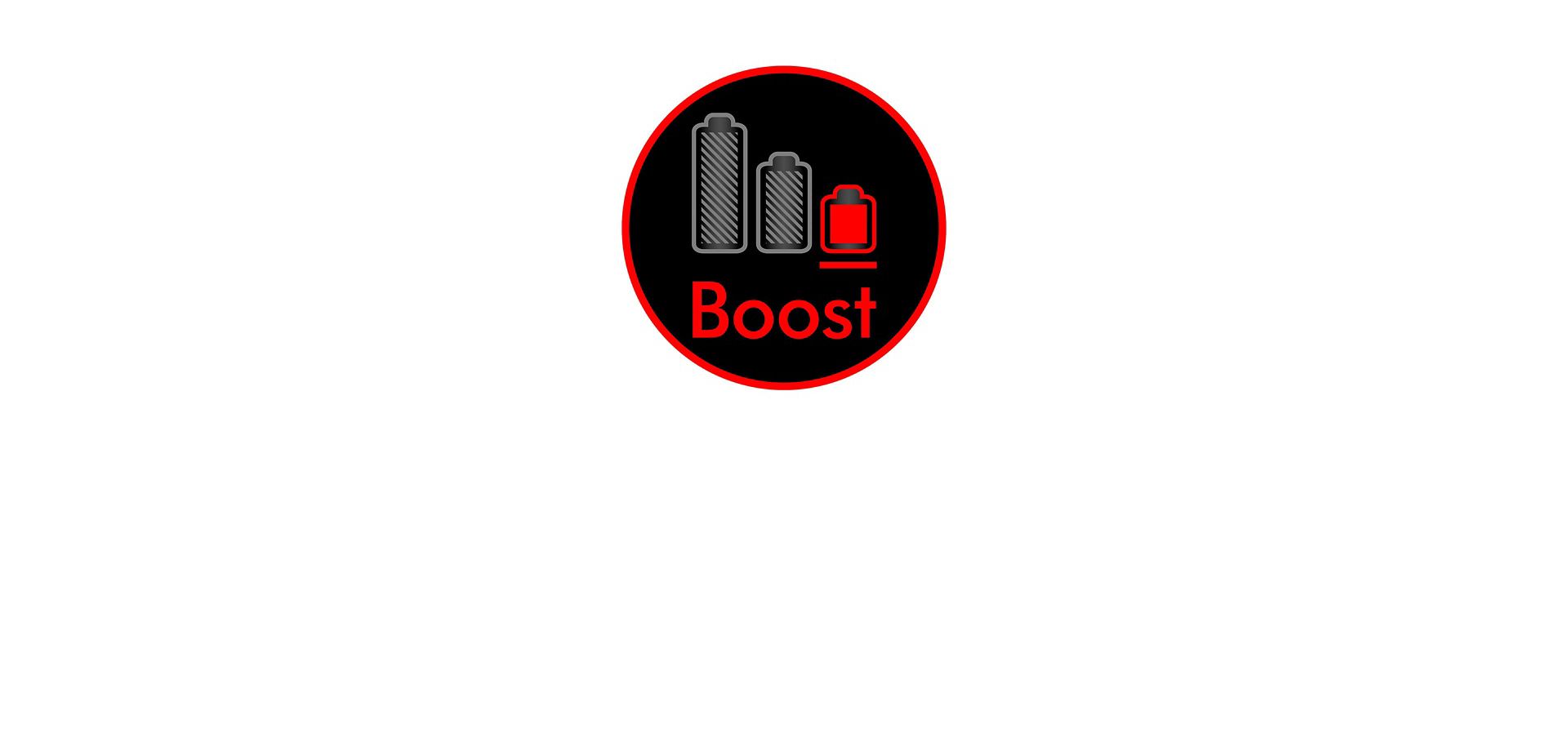 The red Boost mode indicator.