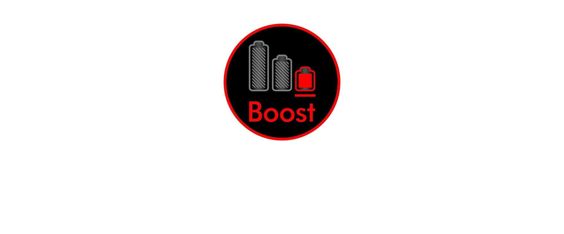 The red Boost mode indicator.