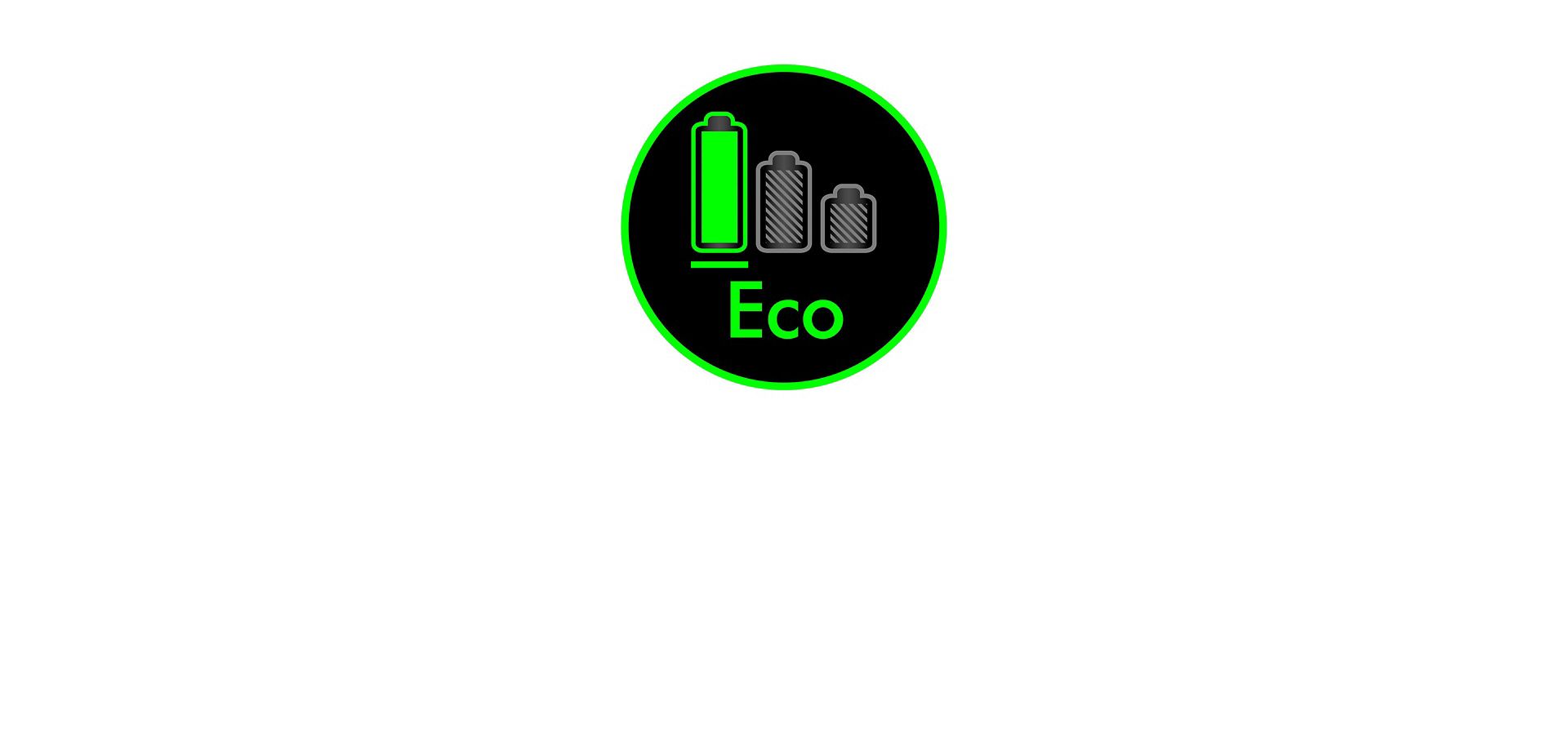 The green Eco mode indicator.