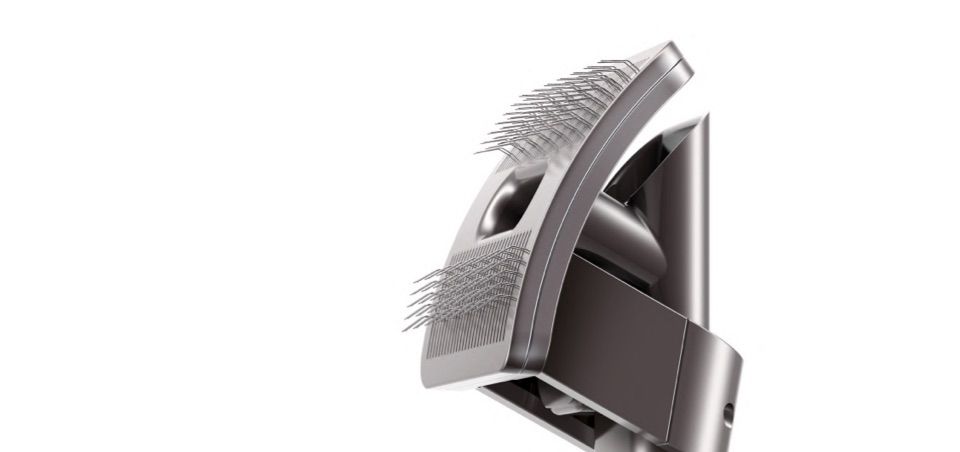 Close-up of the Pet groom tool's flexible bristles