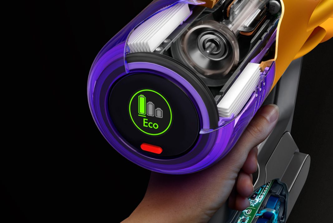 LCD screen on the Dyson V12 Slim vacuum