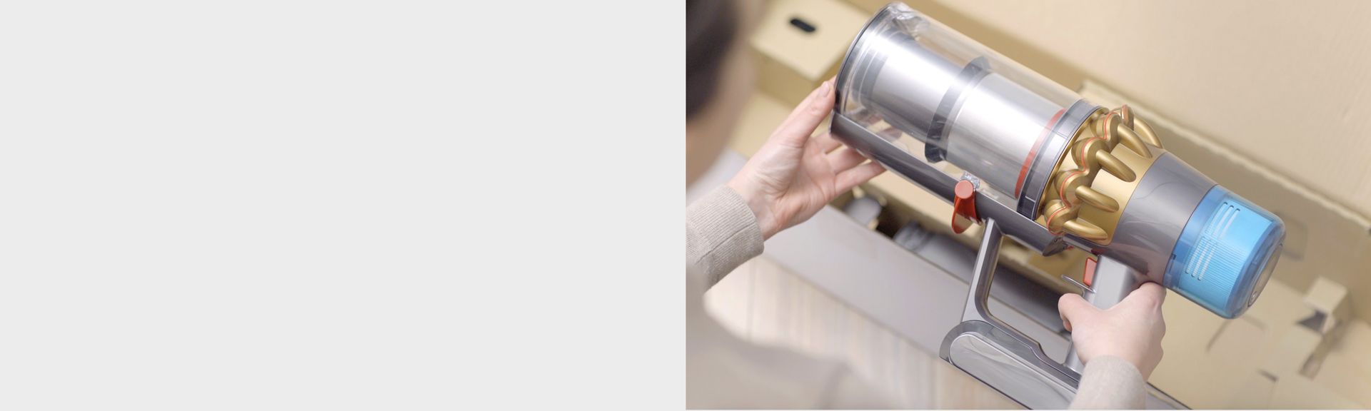 Watch the video to learn how to set up your Dyson vacuum.