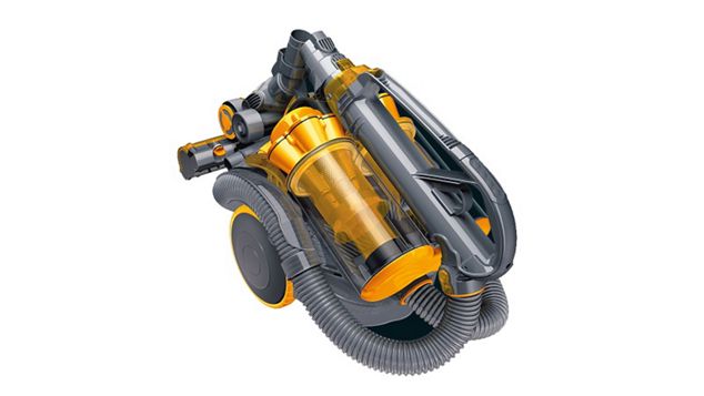Billedet viser en Dyson cylinderstøvsuger.
