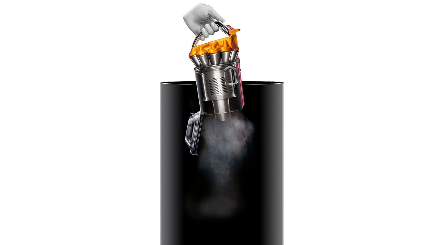 Image shows how to empty the bin.