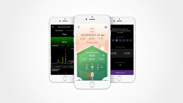 A imagem mostra a app Dyson Link para iOS e Android.