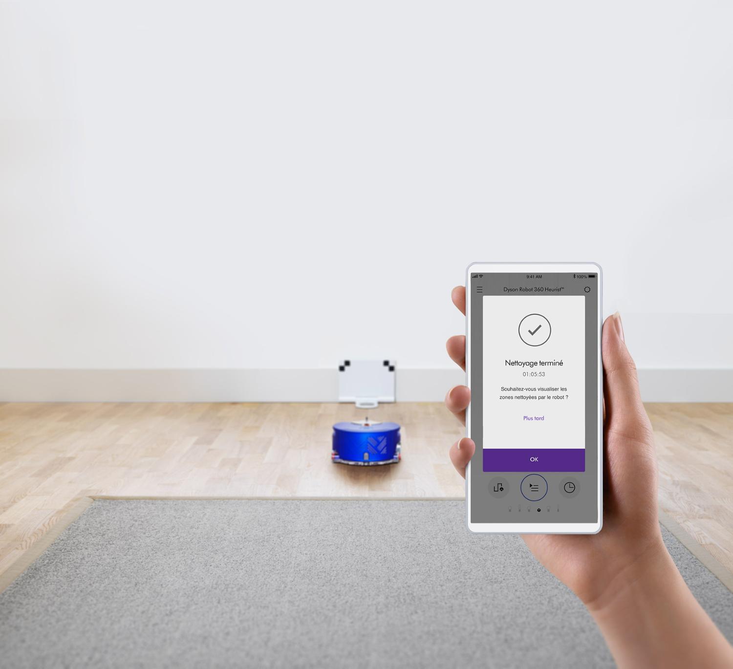 L’appli Dyson Link sur l’écran d’un smartphone