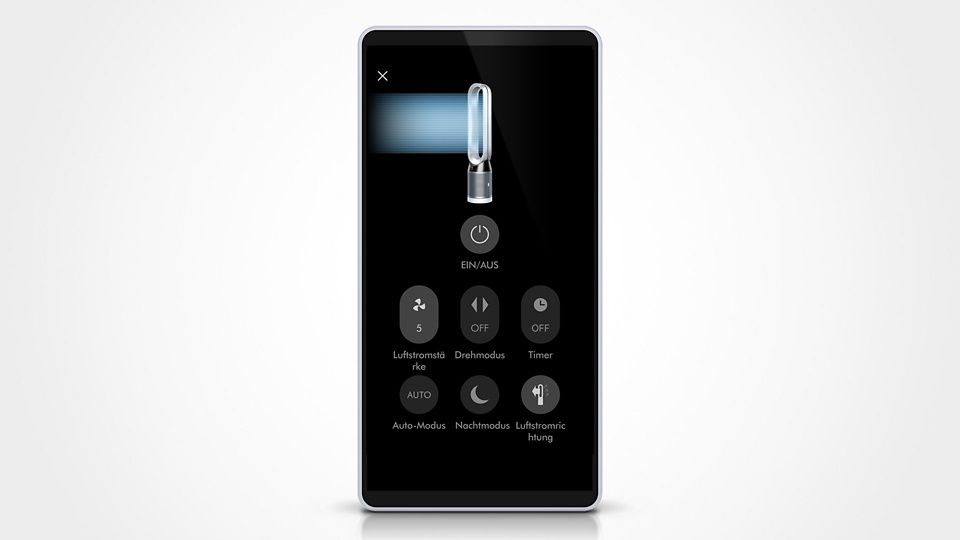 Das Bild zeigt die Dyson Link App für iOS und Android.