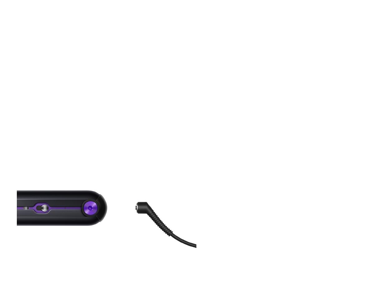 The straightener's power port and power supply connector