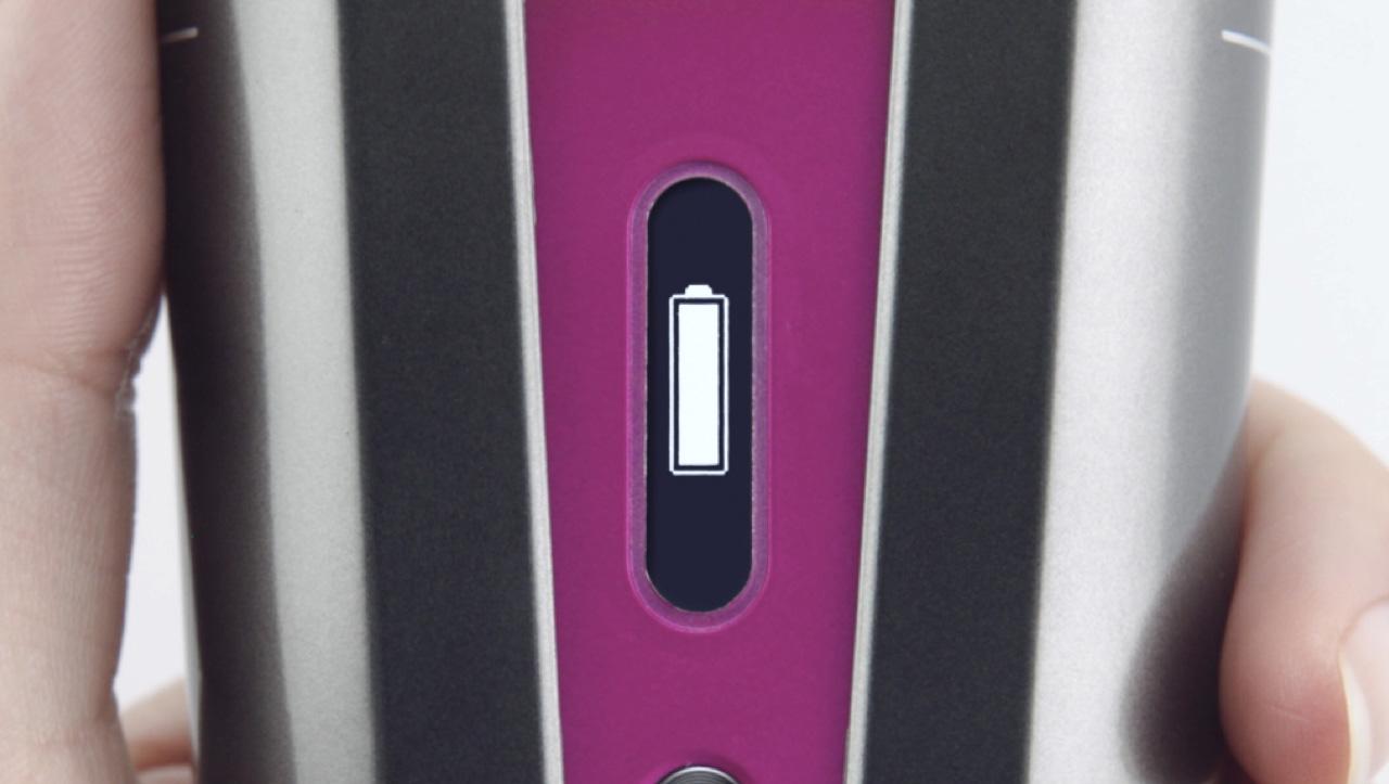 Icône de la batterie sur l'écran du fer plat