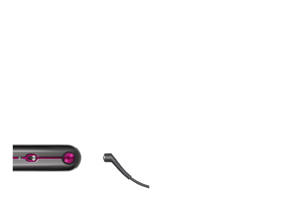 The straightener's power port and power supply connector