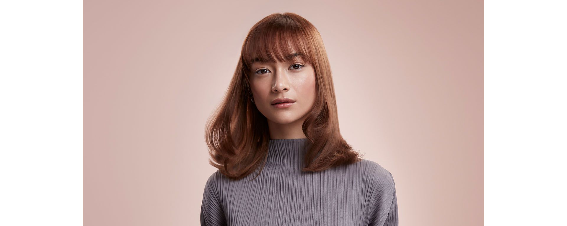 Model with long hair.