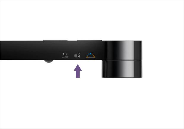 Middle button that turns on the movement sensor