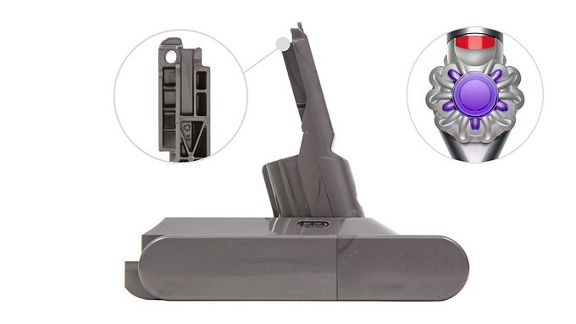 סוללה מקורית עבור שואב אבק אלחוטי Dyson V8 new (פילטר בצורת כוכב סגול)