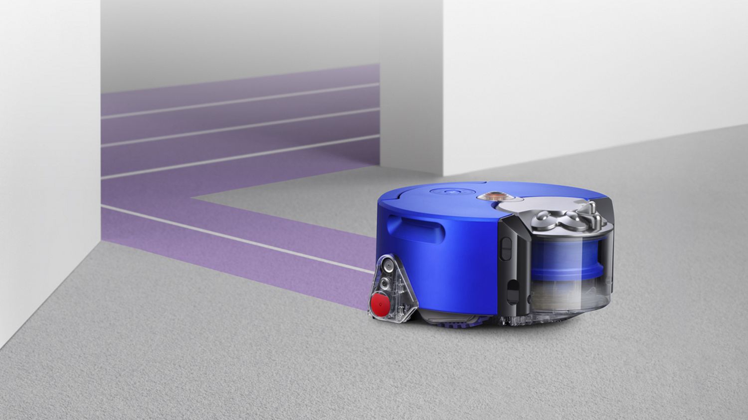 Dyson 360 Heurist™ robot vacuum moving through a doorway