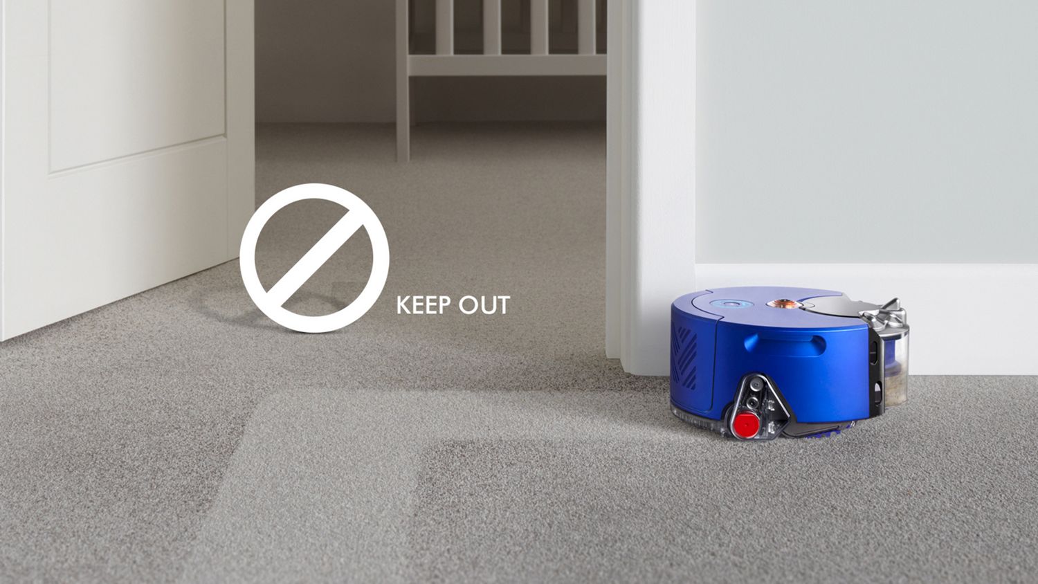 Robot vacuum approaching a no-go area