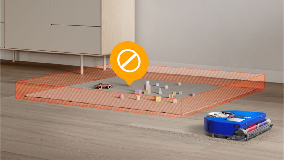 Robot vacuum approaching a no-go area