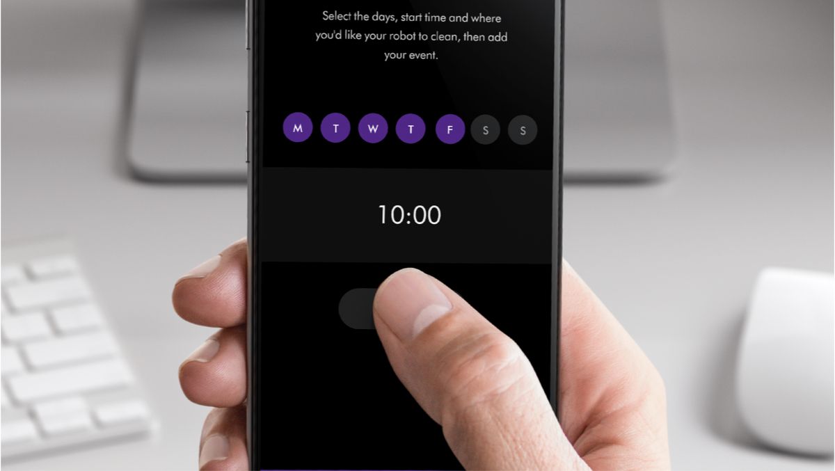 Planlegg renholdet med MyDyson™-appen på en smarttelefon