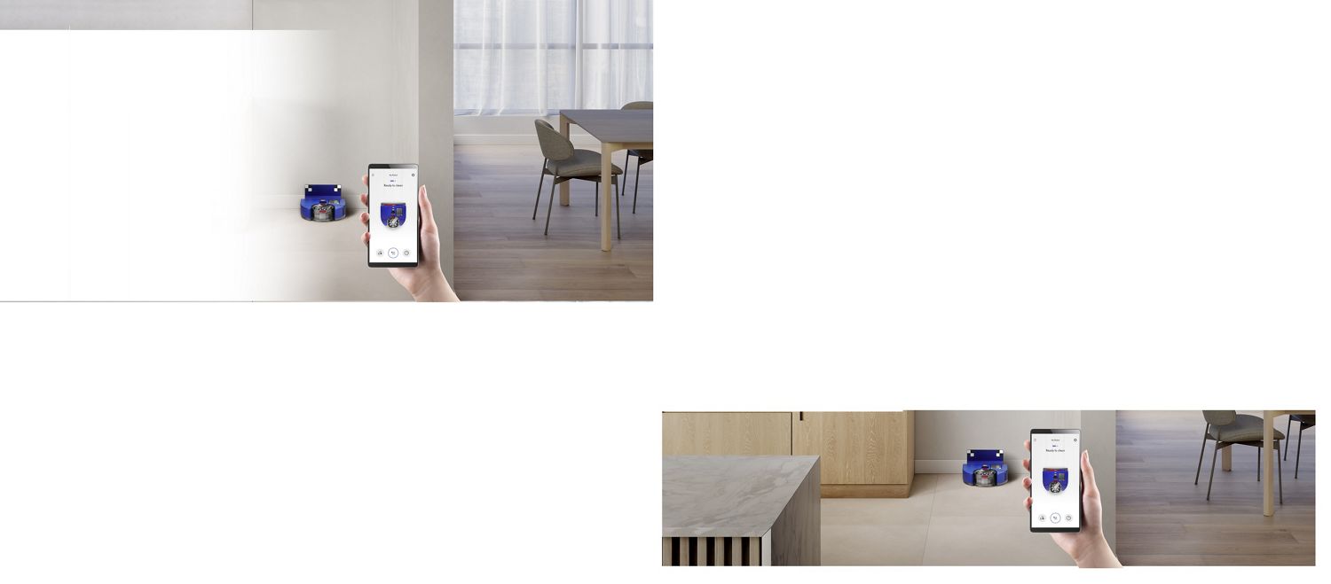 Dyson 360 Vis Nav robot vacuum being controlled with the app
