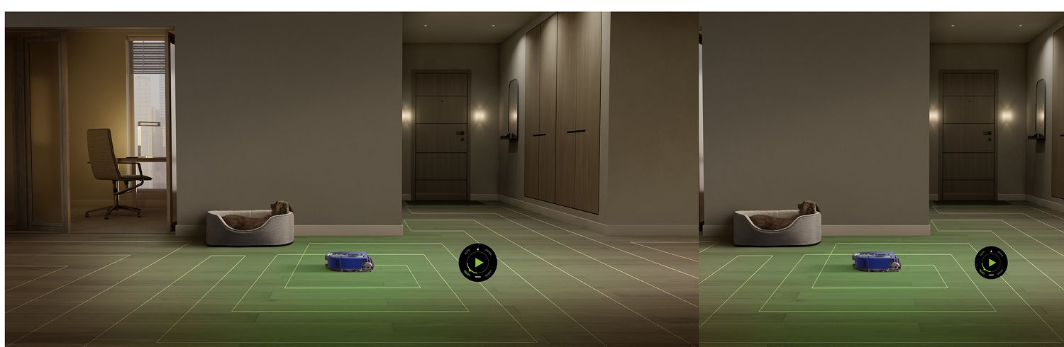 ペットが寝ている場所を掃除するロボット掃除機 ペットが寝ている場所を掃除するロボット掃除機
