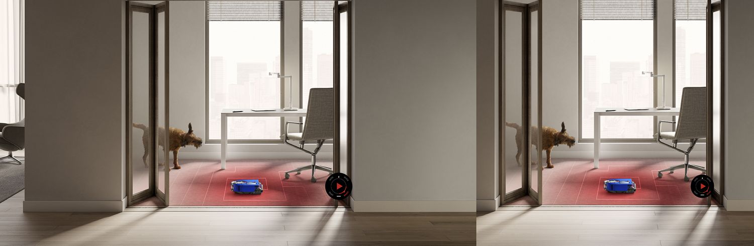ペットが毛を振っている場所を掃除するロボット掃除機