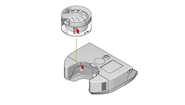 Dyson 360 Vis Nav USB port highlighted with bin removed