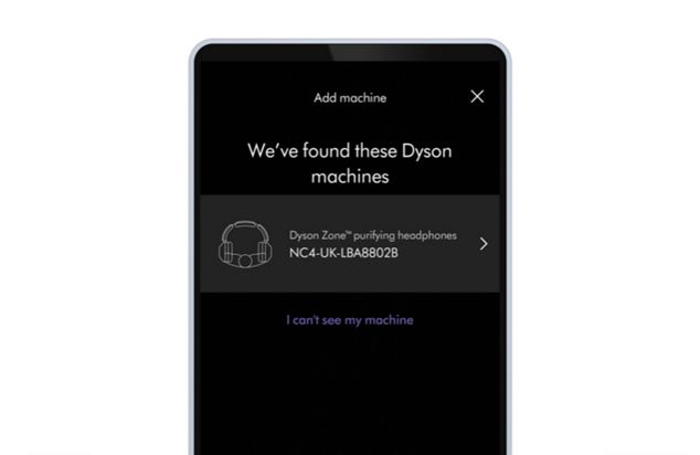 The pair and connect screen in the MyDyson app displayed on a smartphone.