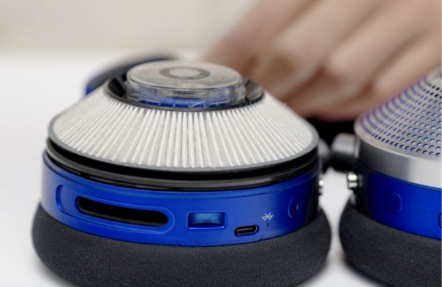 The filter inside one of the ear cups.
