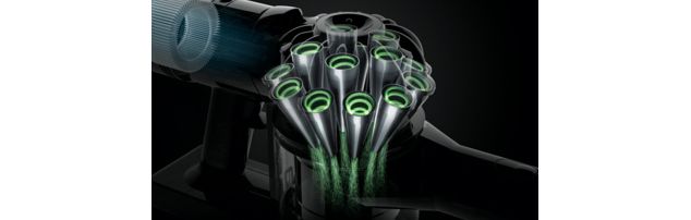 Dwarsdoorsnede van de Dyson V8 accu