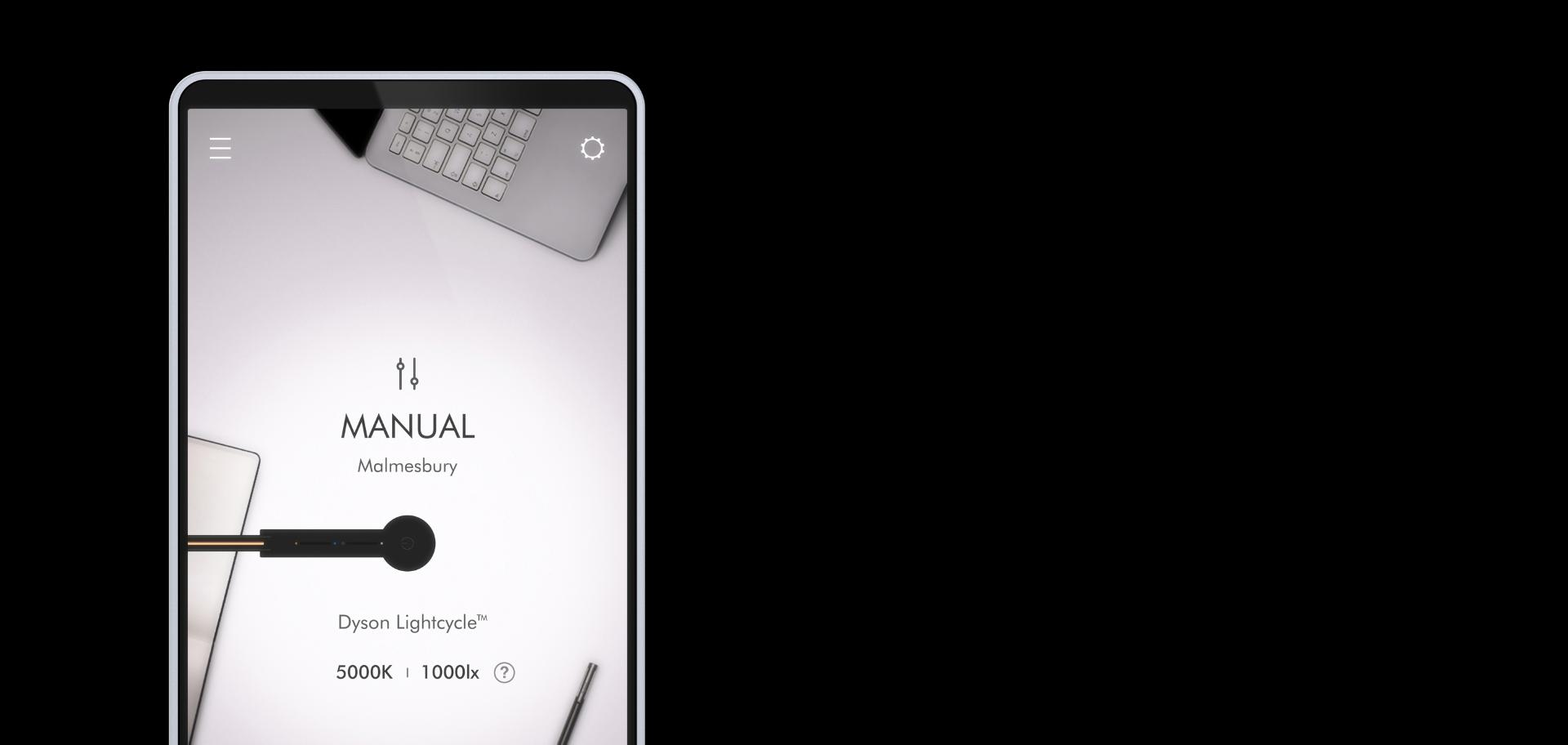 Una pantalla de smartphone con la app Dyson Link
