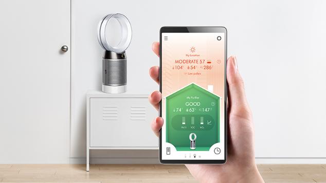 צילום מקרוב של אפליקציית Dyson Link