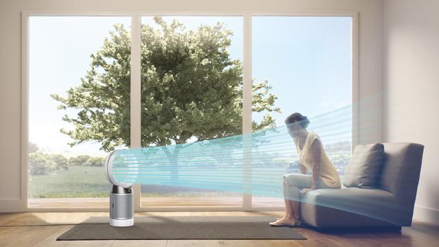 איוורור הפועל באמצעות מסנן אוויר ומאוורר ™Dyson Pure Cool‎