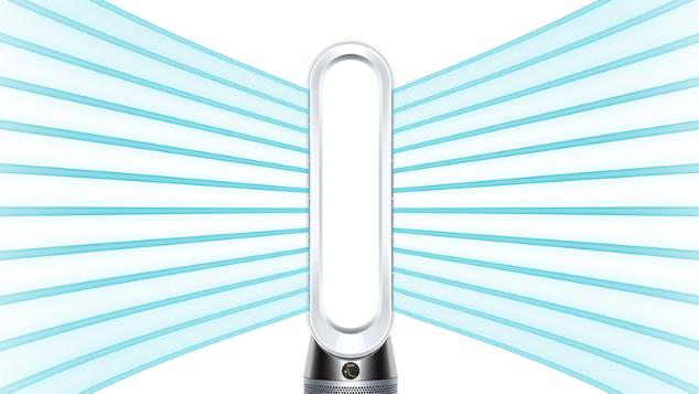 Dyson Pure Cool™ purifier fan projecting powerful airflow