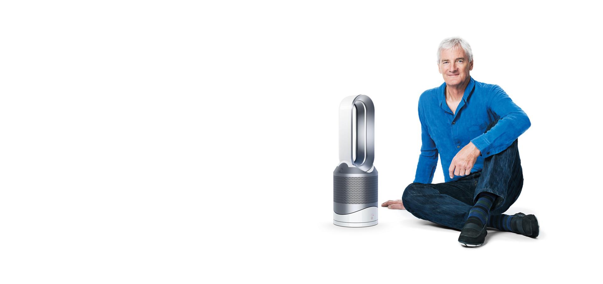 James Dyson with the Dyson Pure Hot + Cool Link™ purifier heater
