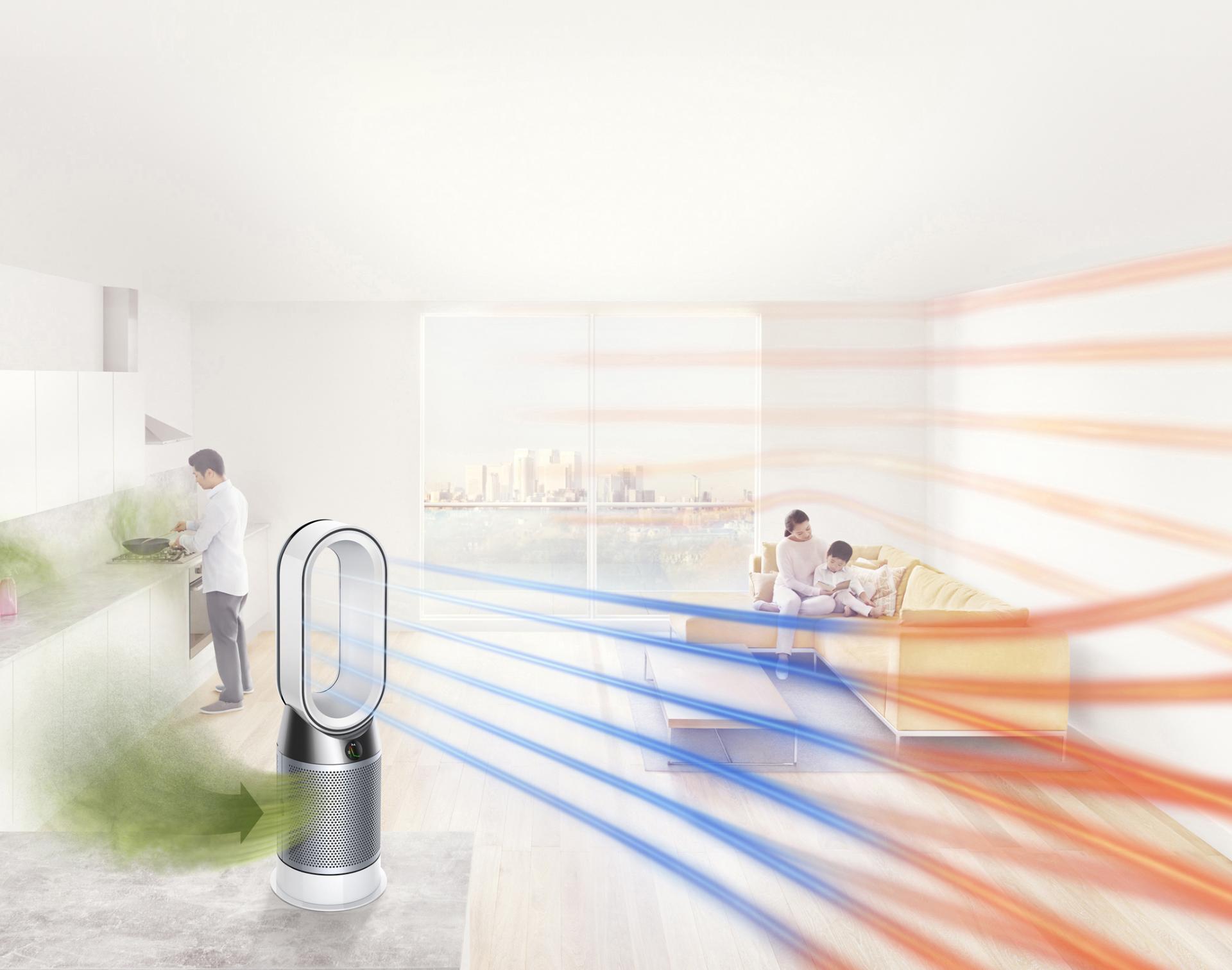 Dyson Pure Hot+Cool purifier in living space