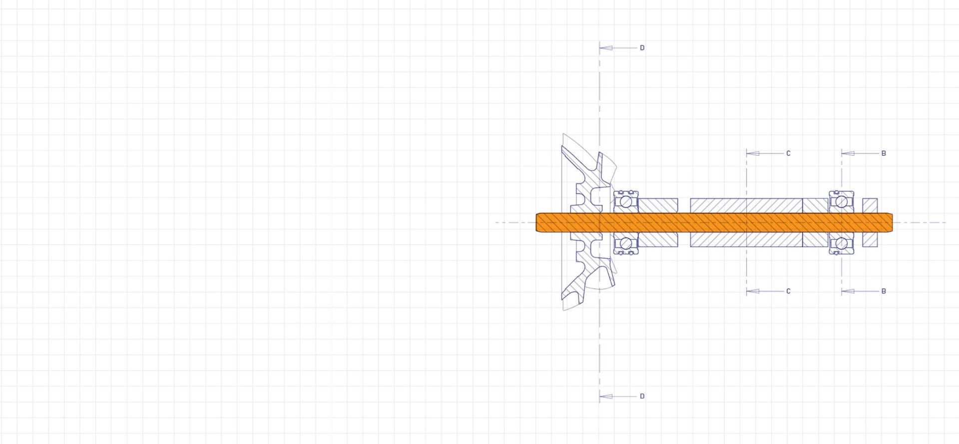 Graphic of Dyson Cyclone V10™ vacuum ceramic shaft