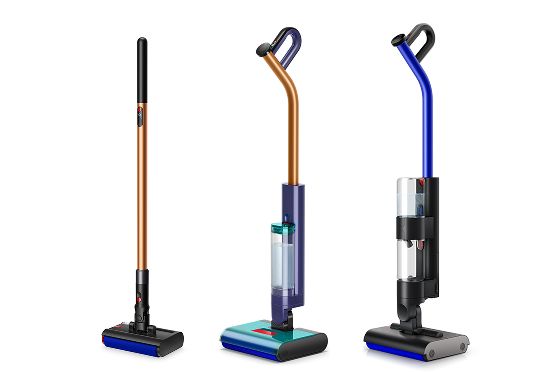 Dyson's range of wet floor cleaners.
