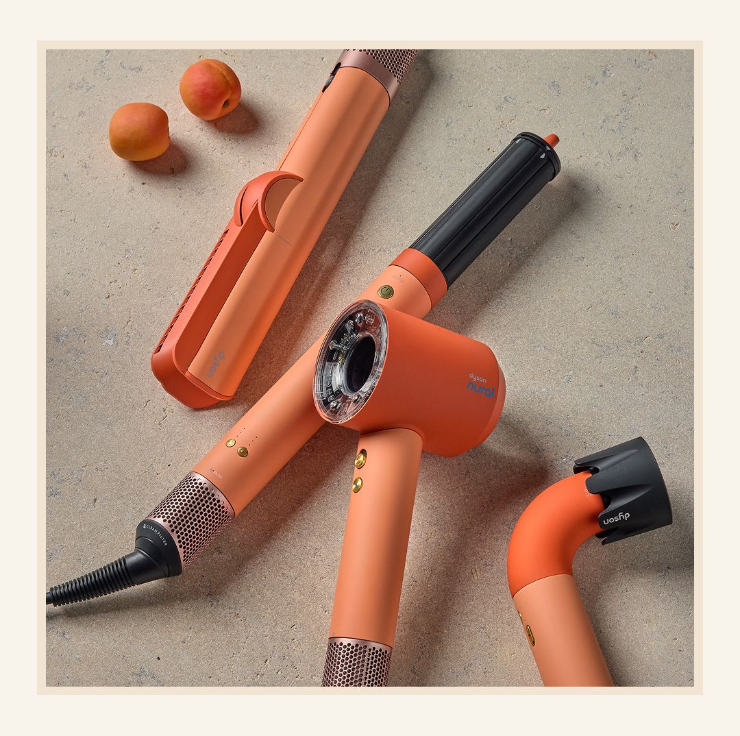 Dyson Beauty devices in new Ceramic apricot colourway.