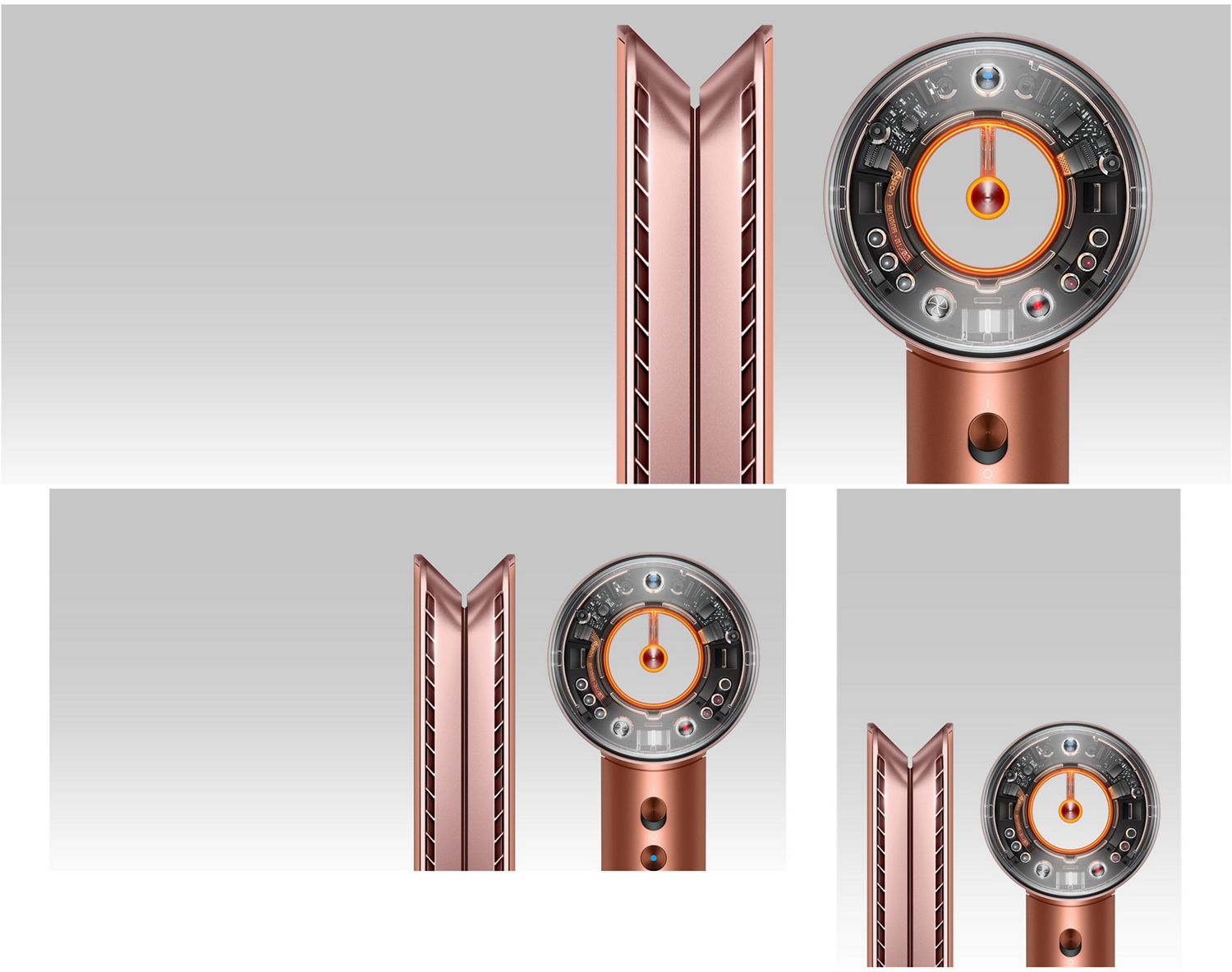 A pink light leak on a black background.