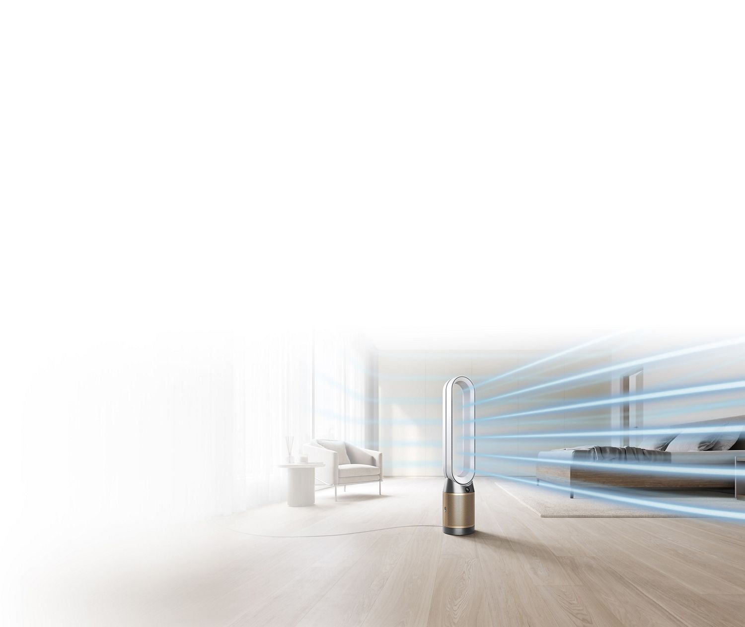 Purificador Dyson Purifier Formaldehyde proyectando aire refrescante