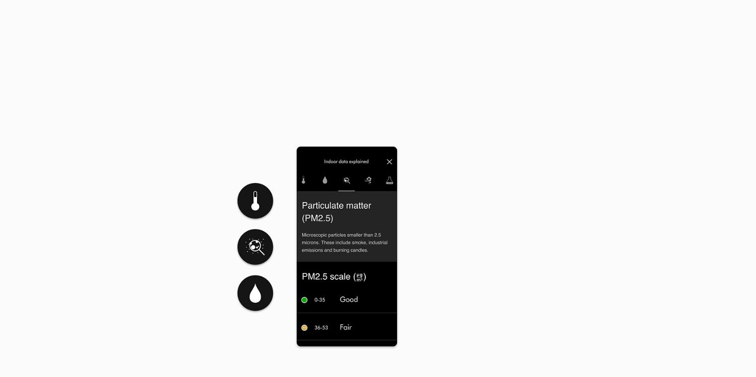 Dyson app with air quality information