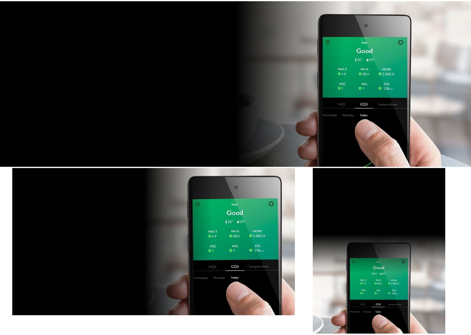 The MyDyson app gives an overview of air quality, temperature and humidity from anywhere. The MyDyson app gives an overview of air quality, temperature and humidity from anywhere.
