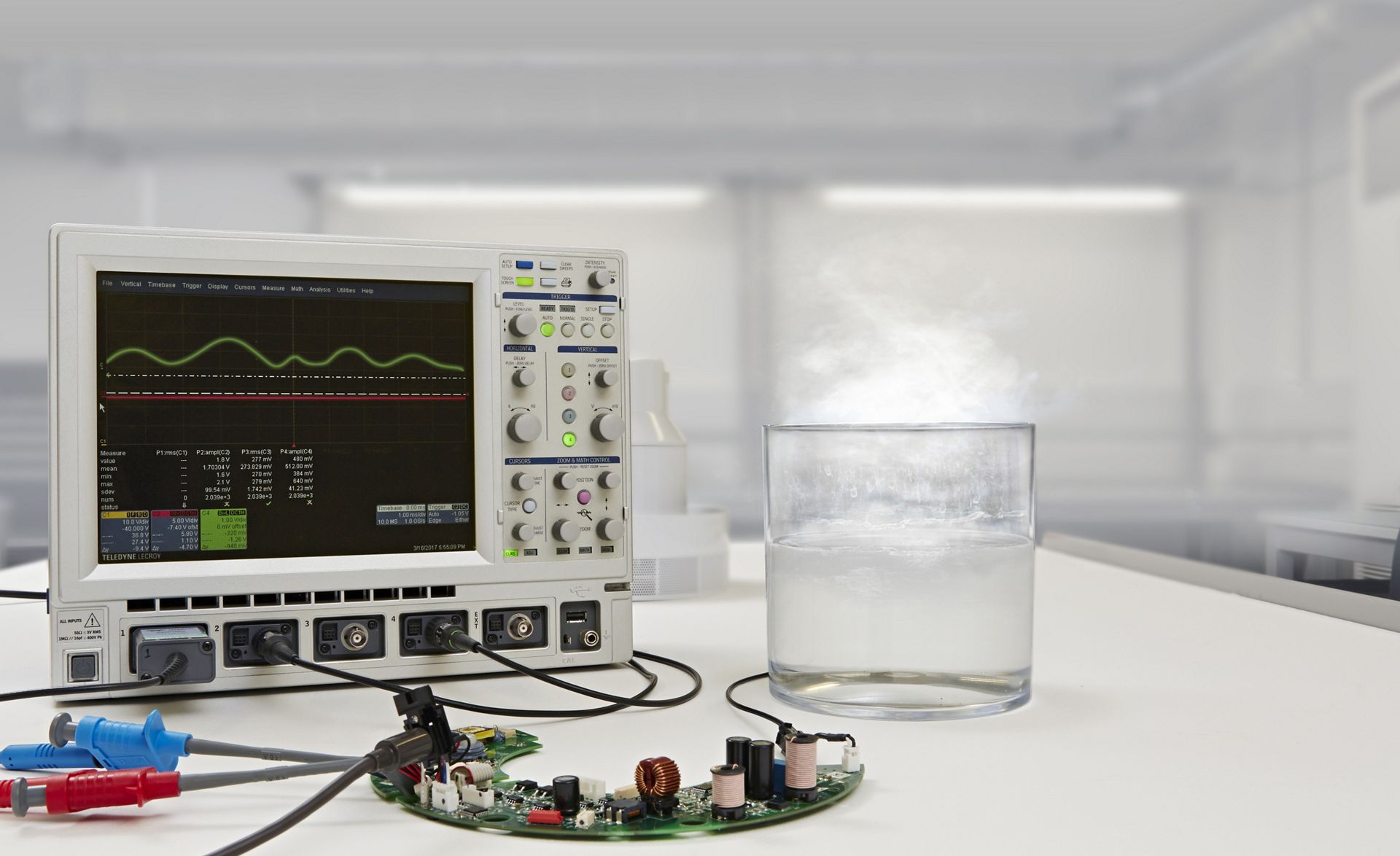 Computer system testing the water