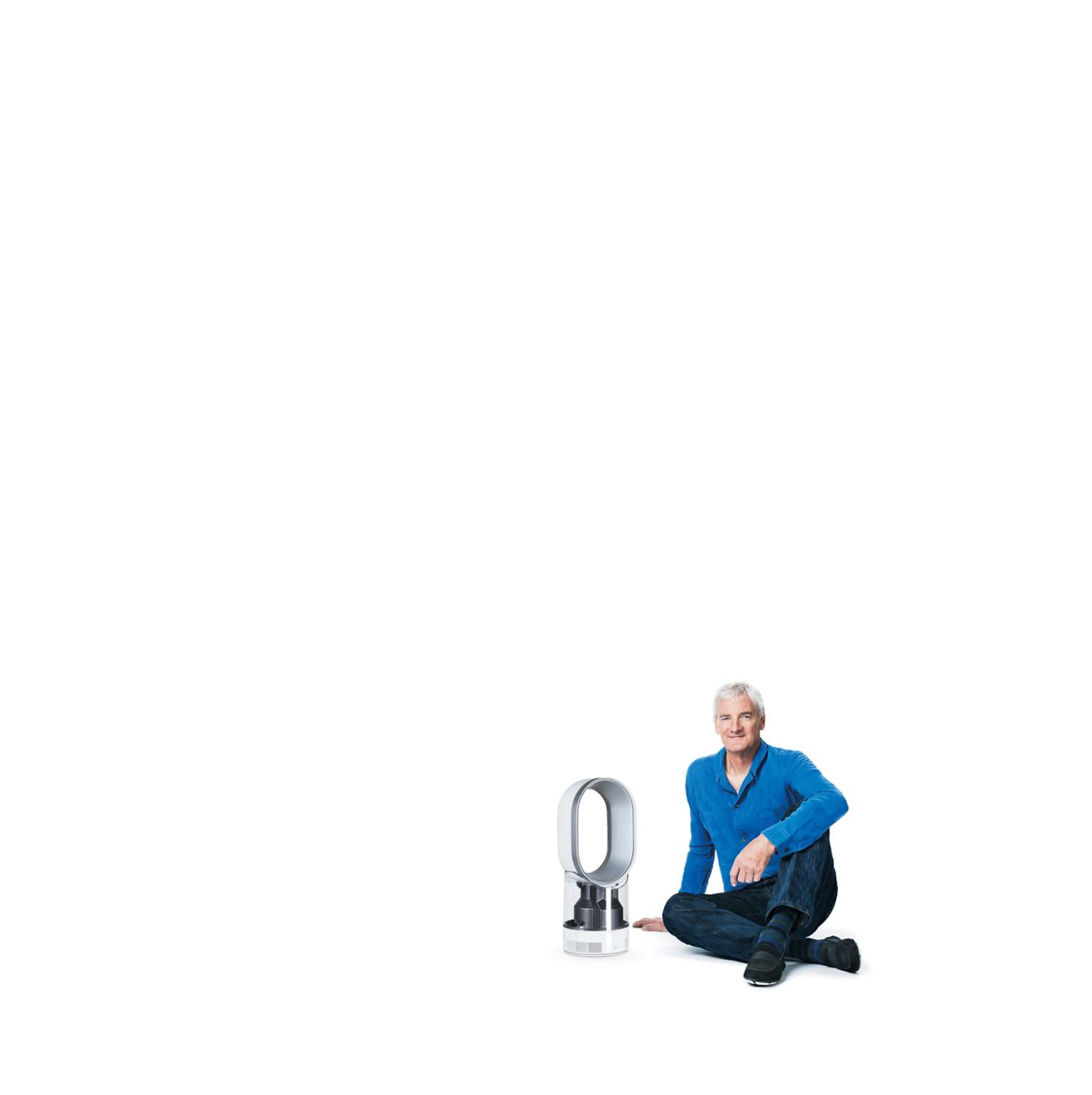 James Dyson with Dyson humidifier