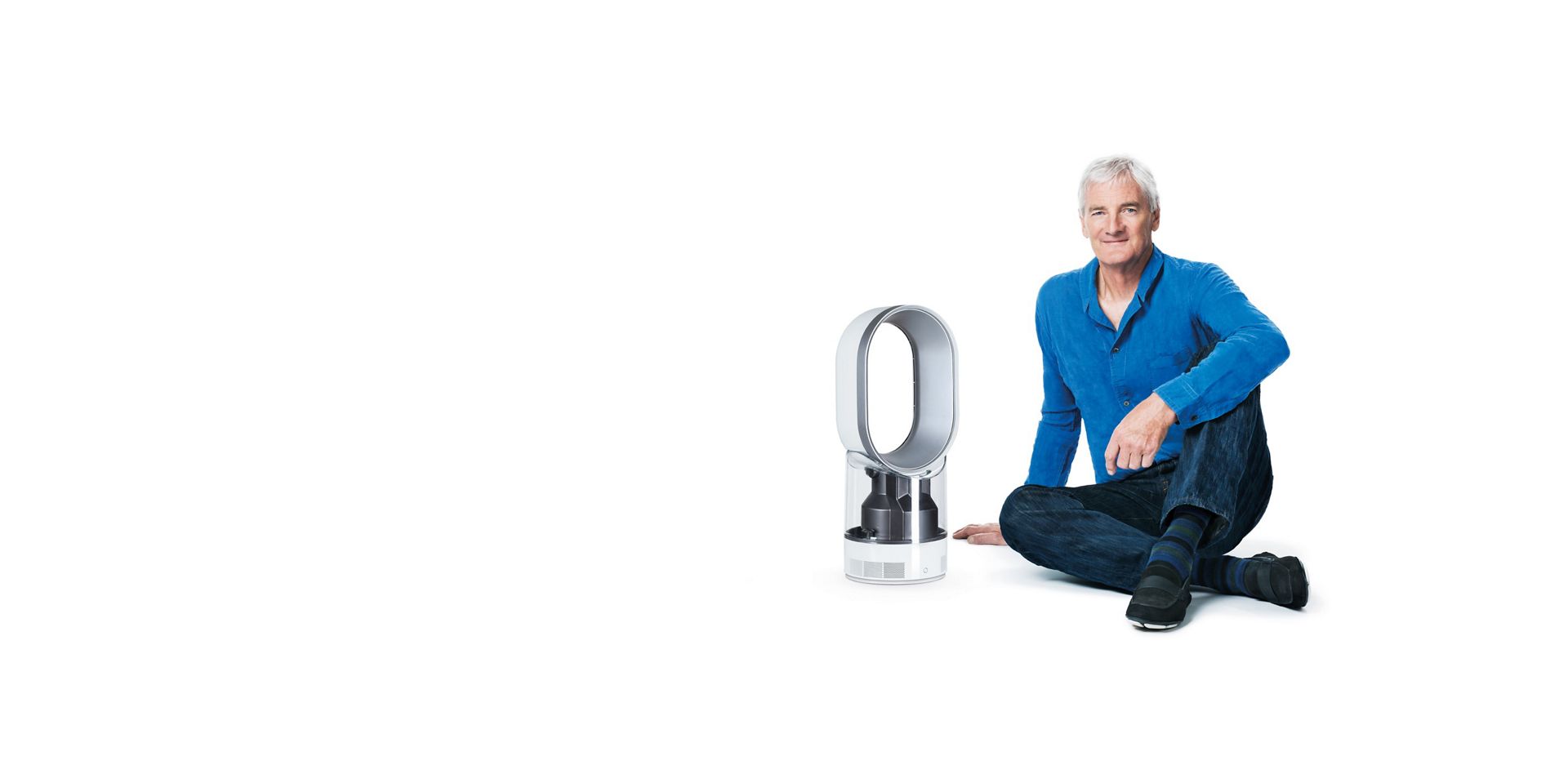 James Dyson next to Humidifier