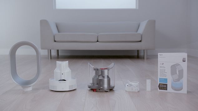 Dyson humidifier dismantled on the floor